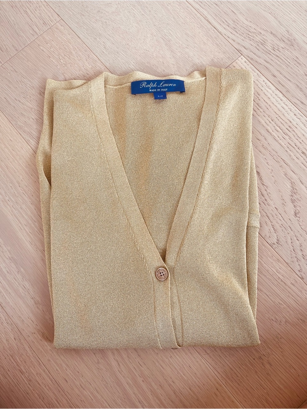 Ralph Lauren Purple Label - Made in Italy - Gold Metallic Cardigan